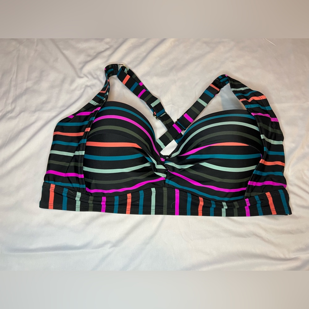 Vintage Colorful Striped Bikini Top